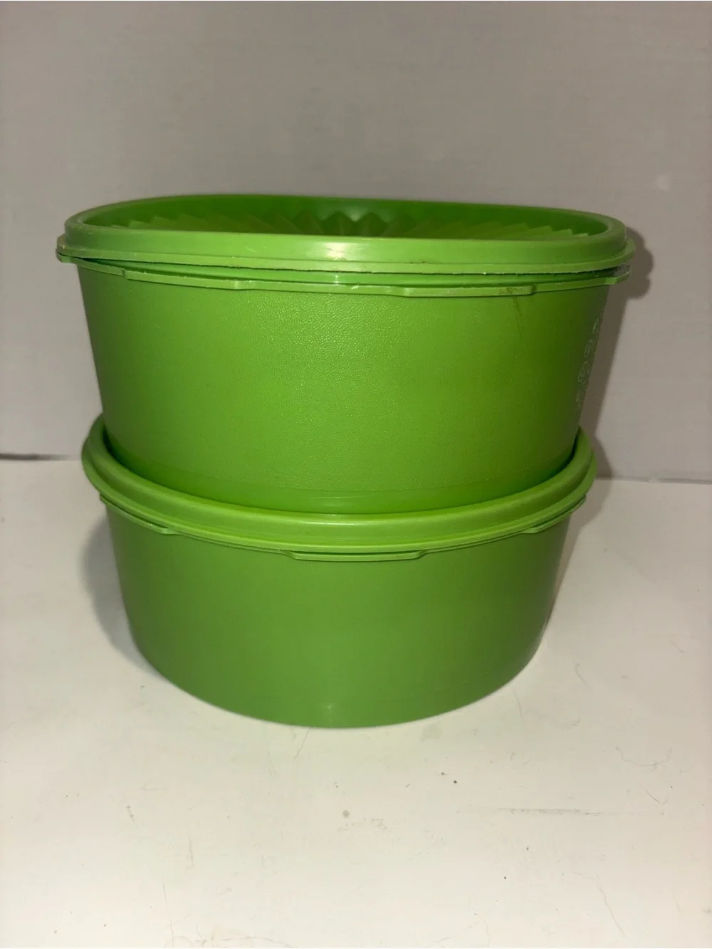 Tupperware Green and Orange Stackable Food Storage Containers- set of 4